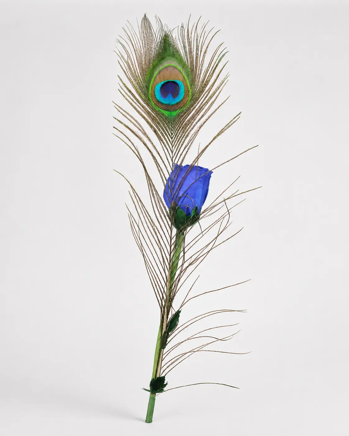 Peacock feather and blue rose decorative accessory for Laddu Gopal shringaar