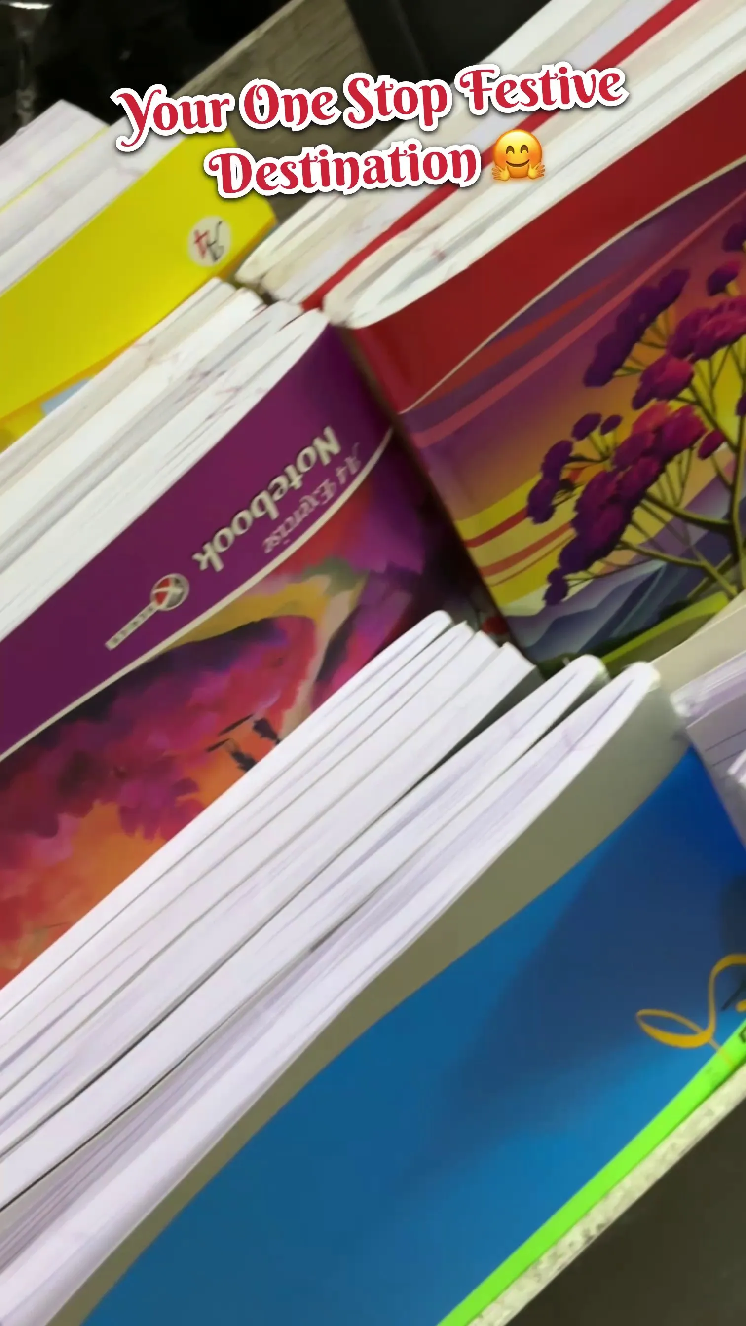 Stacks of colourful notebooks available at New Classic Book Shop in Mohali