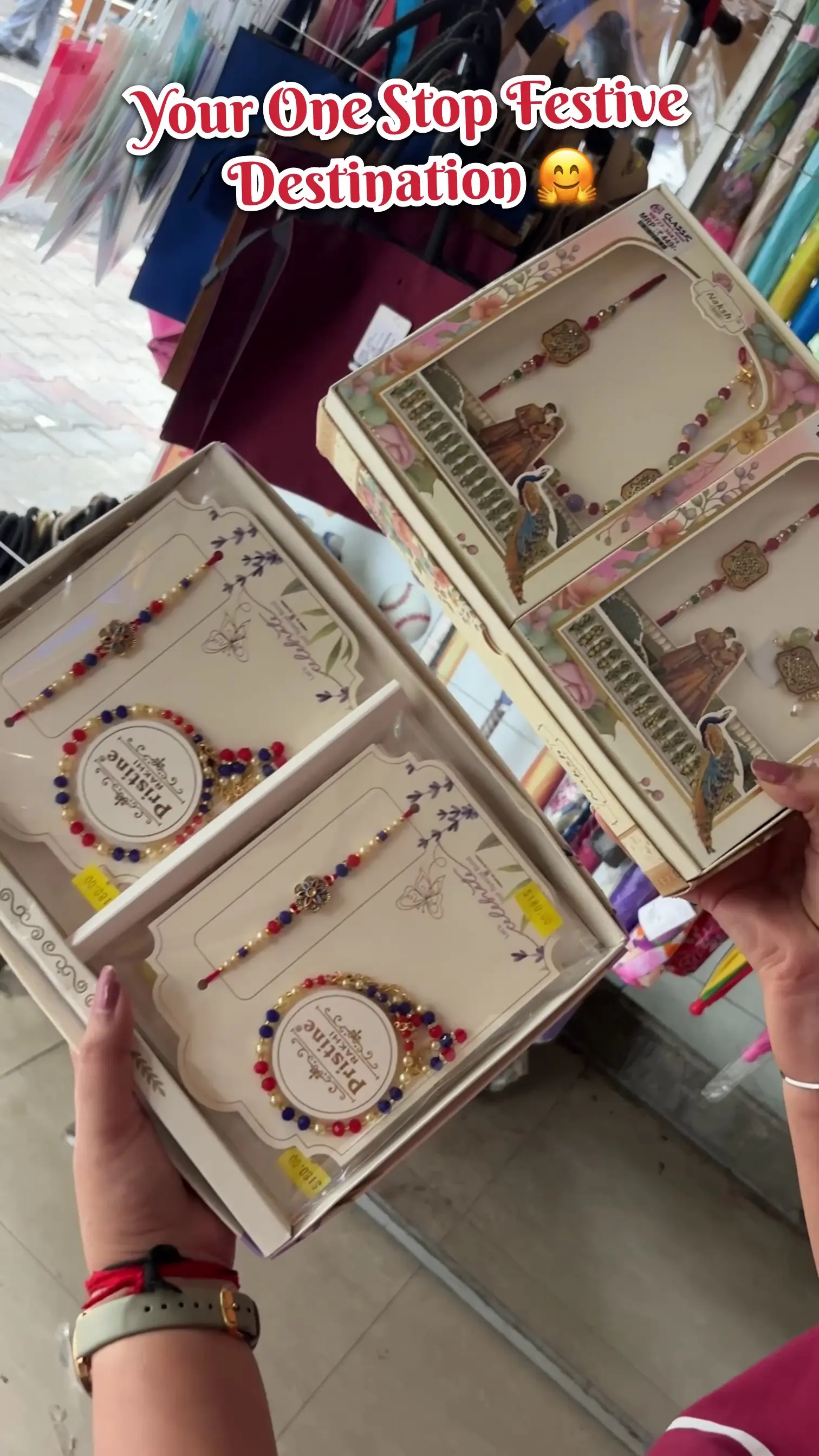 Boxed Rakhi sets from the Shop's seasonal collection